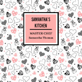 Tablier Gift for Wife Love Lettering Heart Sketch Apron