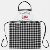 Tablier Gigi personnalisé en noir et blanc (Recto)