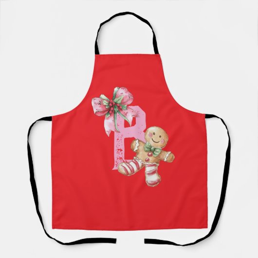 Tablier Gingerbread and Bow Initial Name (Recto)