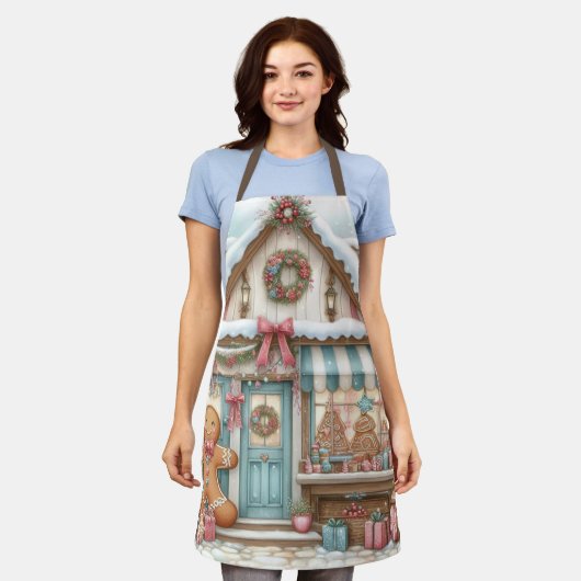 Tablier Gingerbread Bakery House Cutting Board (Porté)