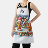 Tablier Gingerbread Family Snowy Christmas Scene (Insitu)