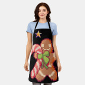 Tablier Gingerbread man, pixel art, pixel art (Porté)