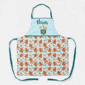 Tablier Gingerbread Pattern Grandma Gift Turquoise (Recto)