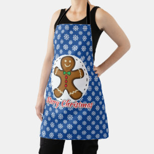 Tablier Gingerbread - Patters bleus - Merry Xmas