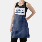 Tablier Gingham Bleu Marine Personnalisé (Insitu)