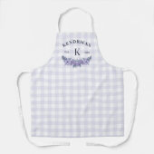 Tablier Gingham Floral Familial Monogramme Violet Clair (Recto)