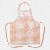 Tablier Gingham Orange & Blanc Classique | Nom Personnalis (Recto)