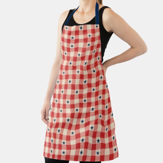 Tablier Gingham Patriotique de Style Américain (Insitu)