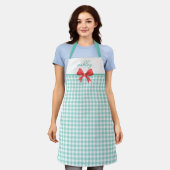 Tablier Gingham Vert Sarcelle (Porté)
