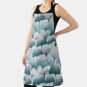 Tablier Gingko biloba bleu motif sans soudure. (Insitu)