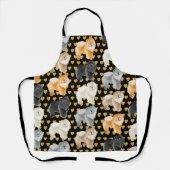 Tablier GINGKO THE CHOW (coeurs) Tout-en-un Imprimé (Recto)