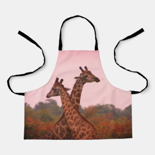 Tablier Girafe au ciel rose