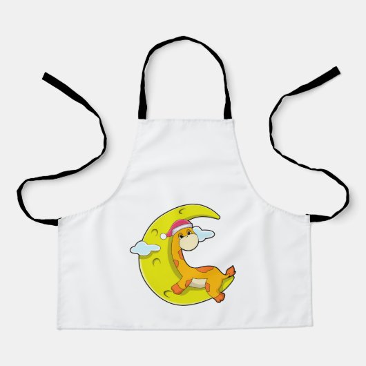 Tablier Girafe au coucher de la lune (Recto)