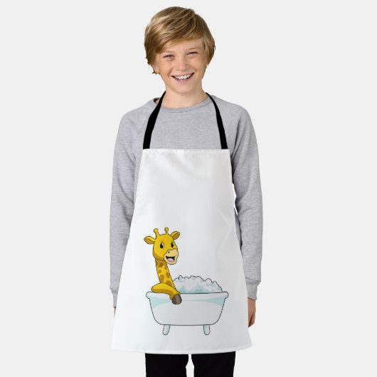 Tablier Girafe avec baignoire avec mousse (Porté)
