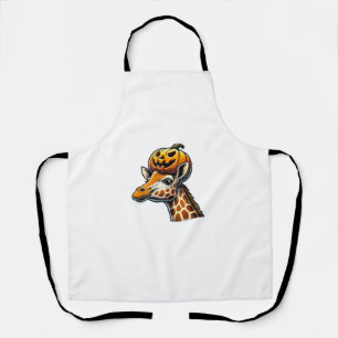 Tablier Girafe avec Casquette Citrouille Halloween Design