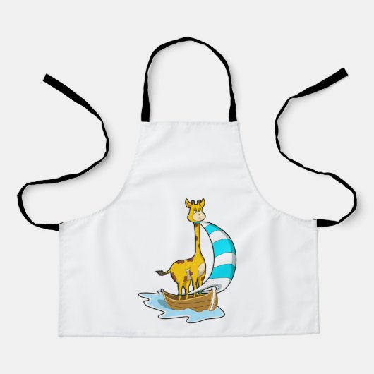 Tablier Girafe avec voilier (Recto)