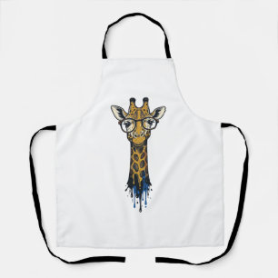Tablier Girafe Gravé Vintage Avec Design De Lunettes_1