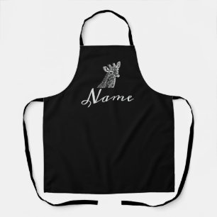 Tablier girafe noir et blanc