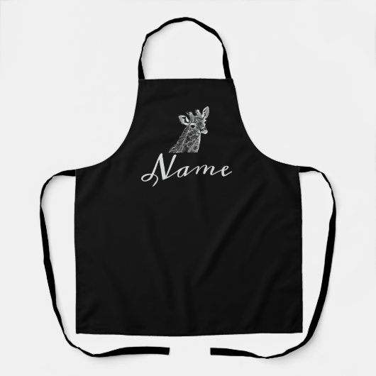 Tablier girafe noir et blanc (Recto)