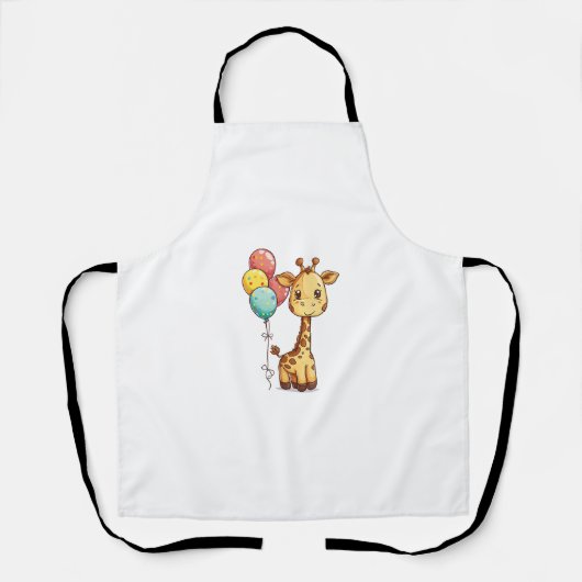 Tablier Giraffe Cute Avec Ballons (Recto)