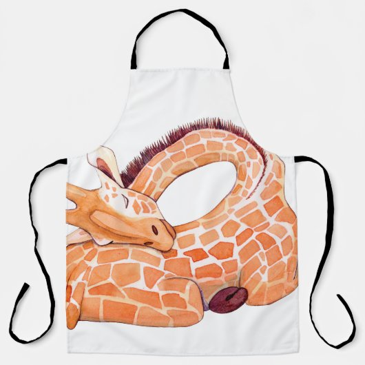 Tablier Giraffe dormante : Aquarelle douce (Recto)
