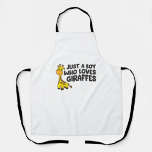 Tablier Giraffe drôle juste un garçon qui aime les Giraffe