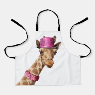 Tablier Giraffe en casquette rose étincelant