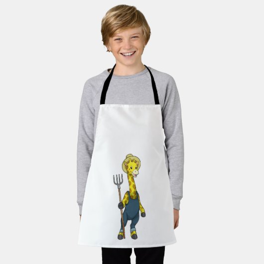 Tablier Giraffe en fermier avec Pitchfork (Porté)