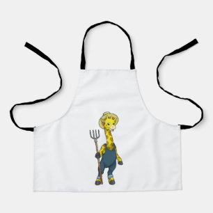 Tablier Giraffe en fermier avec Pitchfork