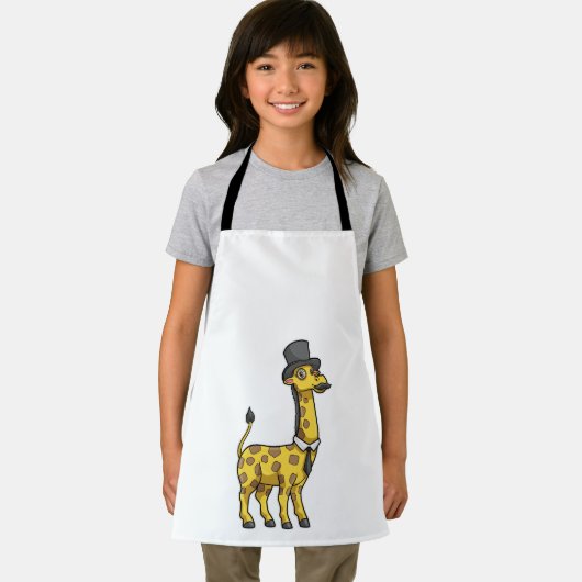 Tablier Giraffe en Gentleman avec Casquette, Cravate et Mo (Insitu)