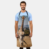 TABLIER GIRAFFE ENTOURÉ DE GRASS BROWN (Porté)