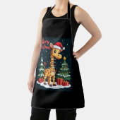 Tablier Giraffe Joyeux sapin de Noël Éclairage Père Noël G (Insitu)