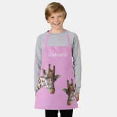 Tablier Giraffe Photos Personnalisé Enfants Nom Apron (Porté)