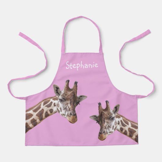 Tablier Giraffe Photos Personnalisé Enfants Nom Apron (Recto)