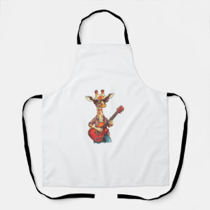 Tablier Giraffe Portant des lunettes de soleil Jouer Guita