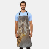 Tablier Giraffe Portrait Faune Photographie Aquarelle (Porté)