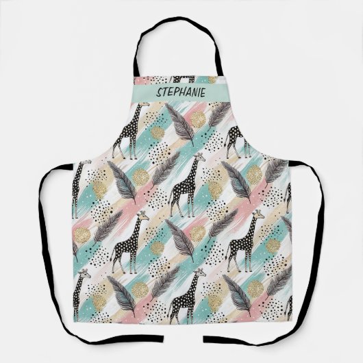 Tablier Giraffe Whimsical Polka Dot Motif - Pastel (Recto)