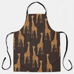 Tablier Giraffes Dark : Vintage Abstrait sans joint.