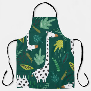 Tablier Giraffes, feuille, fond dessiné à la main. Coloré