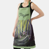 Tablier Girl and Wolf Cub Whimsical Art (Insitu)