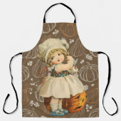 Tablier Girl Carving Apple Halloween (Recto)
