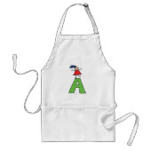 Tablier Girl Dancing on Green Letter A Fun Alphabet (Devant)
