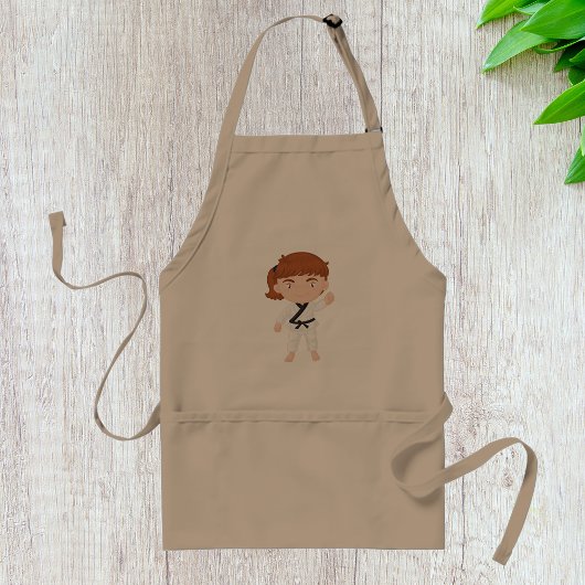 Tablier Girl Doing Karate Apron