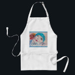 Tablier Girl With Red Rose Beret Be True To You Apron<br><div class="desc">Girl with Red Rose Beret Be True To You Apron. A lovely & practical venin ! Designed from one of my original watercolour paintings !</div>