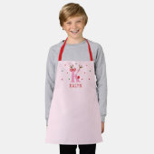 Tablier Girls Personalized Reindeer Initial K (Porté)