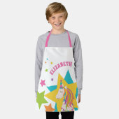 Tablier Girly Cute Rainbow Unicorn Stars Ajouter Votre Nom (Porté)