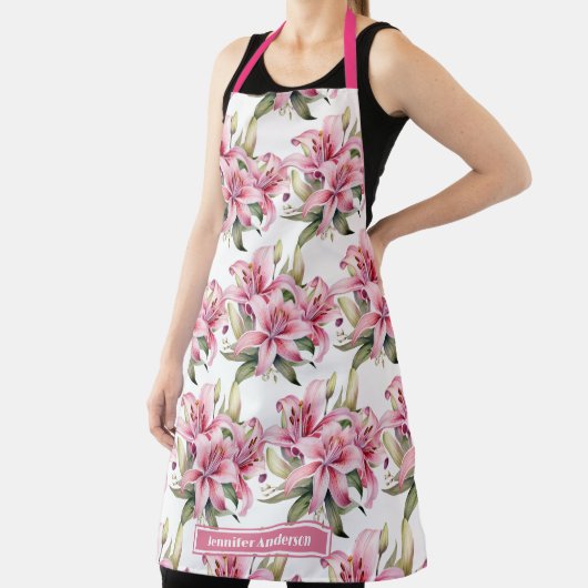 Tablier Girly Rose Fleur de Lys Fleurie  (Insitu)