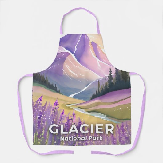 Tablier Glacier National Park | Spring Lavender Watercolor (Recto)