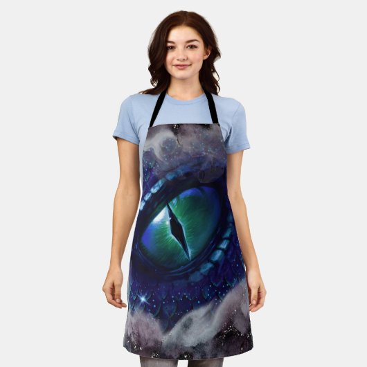 Tablier Glam Enk Gothique Bleu Dragon Médiéval (Porté)