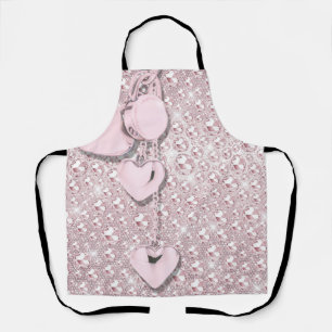 Tablier Glam Glitz Coeurs rose